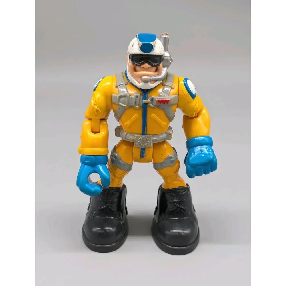Fisher Price Rescue Heroes 1998 Cliff Hanger & 2000 Sam Sparks & Accessory